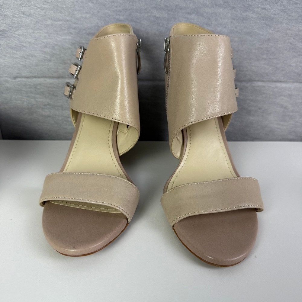 Vince Camuto Lyssia Leather Wedge Heels Open Toe Sandals‎ Tan US 8.5 EU 38.5 - Picture 2 of 8